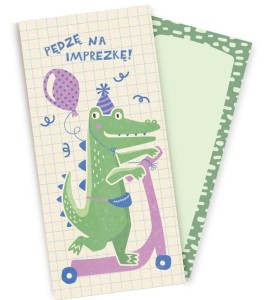 KOPERTA UPOMINKOWA Z KARTKĄ KROKODYL URODZINY