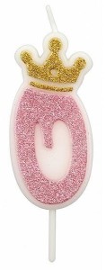 ŚWIECZKA 0 RÓŻOWA 6,8CM PARTY GO