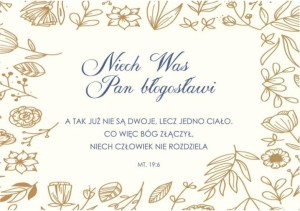 A KARTKA SKŁADANA ŚLUB - NIECH WAS PAN