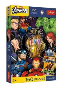 PUZZLE 160 AVENGERS + PLAKAT TREFL, TREFL