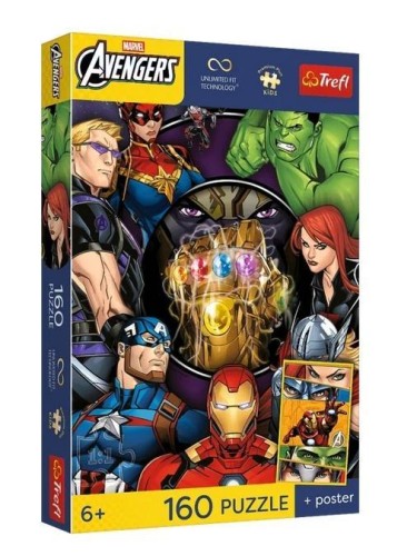 Puzzle 160 Avengers + plakat TREFL, Trefl