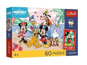 PUZZLE 60 MICKEY AND FRIENDS + PLAKAT TREFL, TREFL
