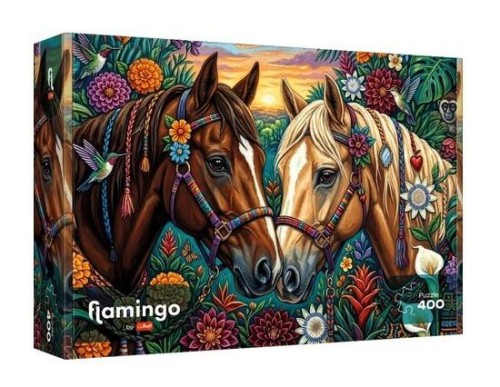 Puzzle 400 Flamingo - Kwiecisty galop TREFL, Trefl