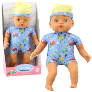 LALKA BOBAS NIEBIESKIE UBRANKO 31CM, LEANTOYS