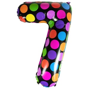 BALON FOLIOWY CYFERKA 7 W KROPKI