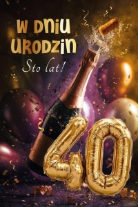 KARNET URODZINY GRAJĄCY 40