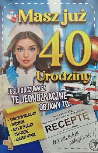 Karnet urodziny 40