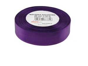 WSTĄŻKA SATYNOWA FIOLETOWA 25MMX32M