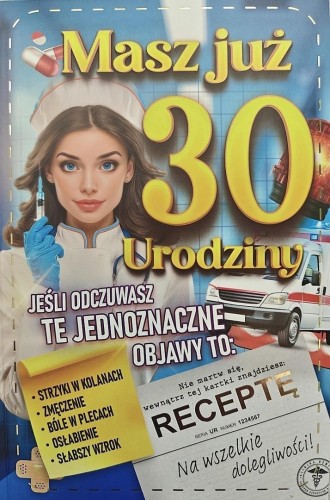 Karnet Urodziny 30