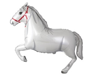 BALON FOLIOWY 61CM KOŃ W GALOPIE BIAŁY