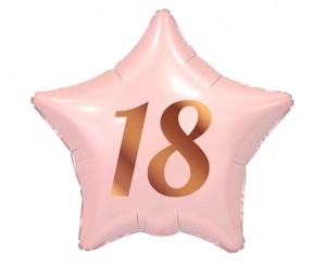 BALON FOLIOWY B&C 18 GWIAZDA RÓŻOWA NADRUK RÓŻOWY