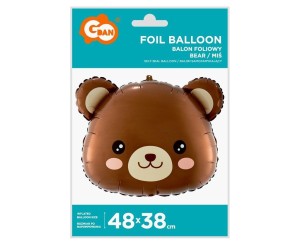 BALON FOLIOWY MIŚ GŁOWA 48X38CM