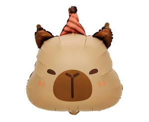 BALON FOLIOWY KAPIBARA URODZINOWA GŁOWA 48X38CM