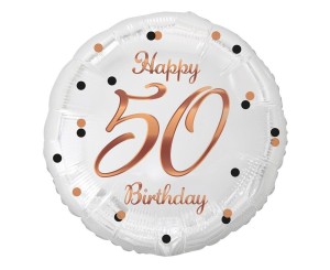 BALON FOLIOWY B&C HAPPY 50 BIRTHDAY 45CM