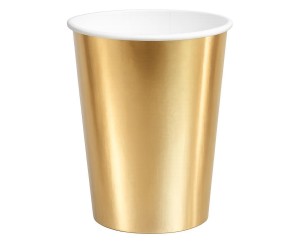 KUBECZKI PAPIEROWE ZŁOTE 250ML 6SZT