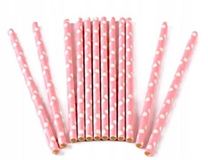 SŁOMKI RÓŻOWE 19,5CM12SZT PARTY GO