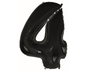 BALON FOLIOWY B&C CYFRA 4 CZARNA 92CM