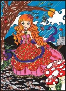 KOLOROWANKA WELWETOWA 47X35CM KSIĘŻNICZKA