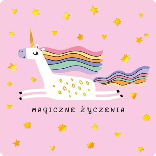 Karnet jednostronny Jednorożec w locie