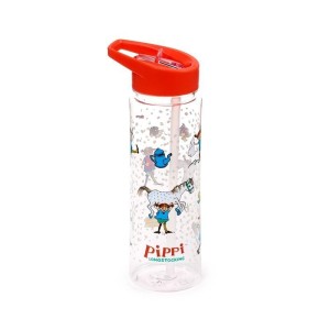 BUTELKA NA WODĘ POJEMNOŚCI ZE SŁOMKĄ PIPPI 550ML