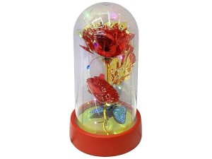 OZDOBNA RÓŻA ZE ŚWIATŁEM LED 15X8CM, ADAR