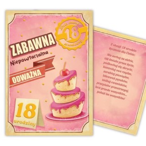 KARTKA OKOLICZNOŚCIOWA URODZINY 18