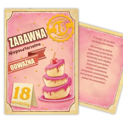 Kartka okolicznościowa Urodziny 18