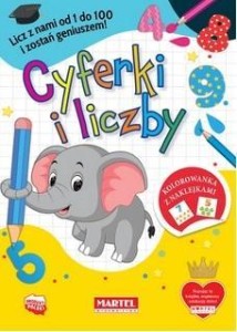 KOLOROWANKA CYFERKI I LICZBY Z NAKLEJKAMI
