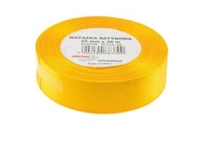 WSTĄŻKA SATYNOWA ŻÓŁTY 25MMX32M