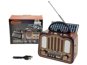 GŁOŚNIK BLUETOOTH RADIO RETRO ZE ŚWIATŁEM USB