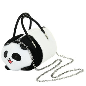 TORBA PLUSZOWA PANDA CZARNO BIAŁA 20CM