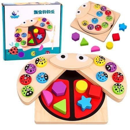Sorter układanie biedronek drewniane, Leantoys