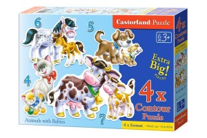 PUZZLE X 4 - ZWIERZĘTA I ICH DZIECI CASTOR
