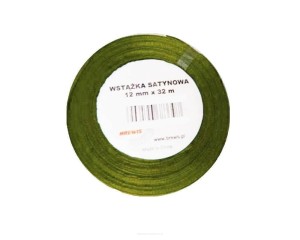 WSTĄŻKA SATYNOWA BUTELKOWA ZIELEŃ 12MMX32M