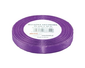 WSTĄŻKA SATYNOWA FIOLETOWA 12MMX32M