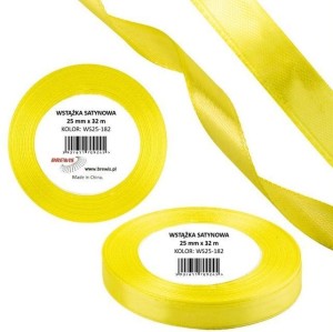 WSTĄŻKA SATYNOWA 25MM/32M ZIELONY LIMONKOWY