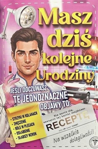 Karnet Urodzinowy damski z receptą