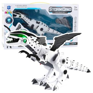 ROBOT DINOZAUR NA BATERIE RUCHOMY ŚWIATŁO DŻWIĘK