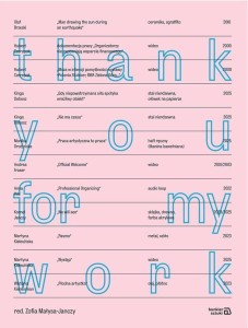 THANK YOU FOR MY WORK, ZOFIA MAŁYSA-JANCZY