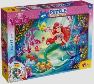 PUZZLE DWUSTRONNE 108 MAŁA SYRENKA, LISCIANI