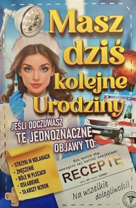 KARNET URODZINOWY MĘSKI Z RECEPTĄ