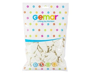 BALONY PASTELOWE BIAŁE 25CM 100SZT