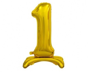 BALON FOLIOWY B&C CYFRA STOJĄCA 1 ZŁOTA 74CM