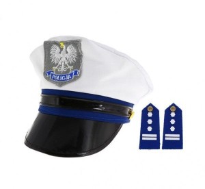 CZAPKA POLICJANTA Z PAGONAMI