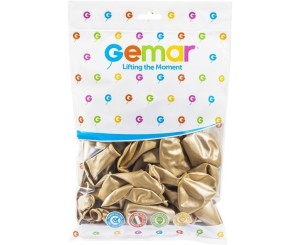 BALONY CHROMOWANE ZŁOTE 33CM 50SZT