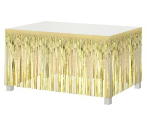 DEKORACJA NA BRZEG STOŁU JASNOZŁOTA 80X300CM