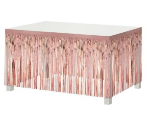 DEKORACJA NA BRZEG STOŁU RÓŻOWO-ZŁOTA 80X300CM