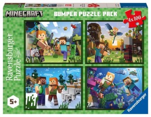 PUZZLE 4X100 MINECRAFT, RAVENSBURGER