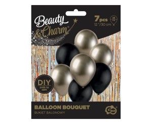 BUKIET BALONOWY B&C PROSECCO-CZARNY 7SZT