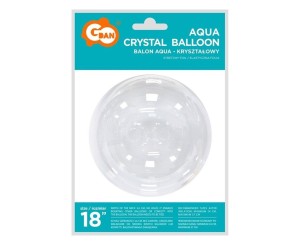 BALON AQUA KRYSZTAŁOWY BEZ NADRUKU 37CM
